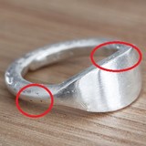 Silver ring with porosity tiny holes